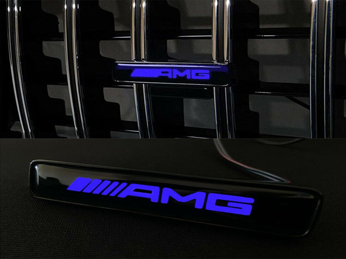 AMG LED Grill Blue Badge Grille Emblem Logo for Mercedes W463A G Wagon G63 G500 G55